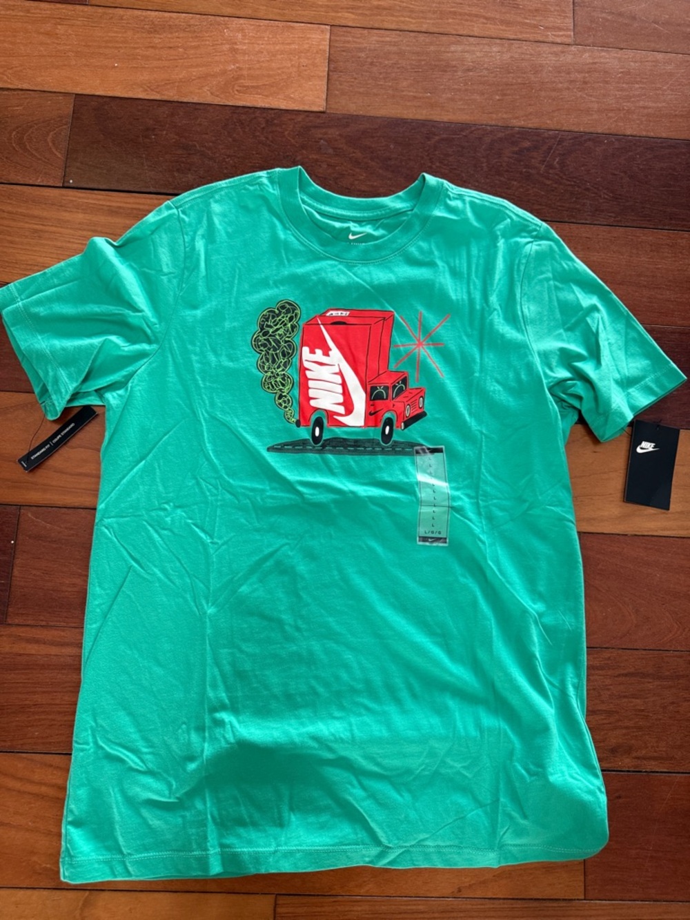 Nike Men’s Teal Short Sleeve Tee with Red Graphic Truck